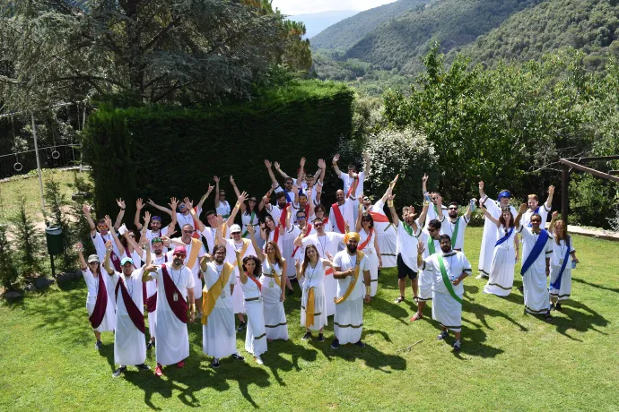 Tangelo Games employees celebrating together outdoors